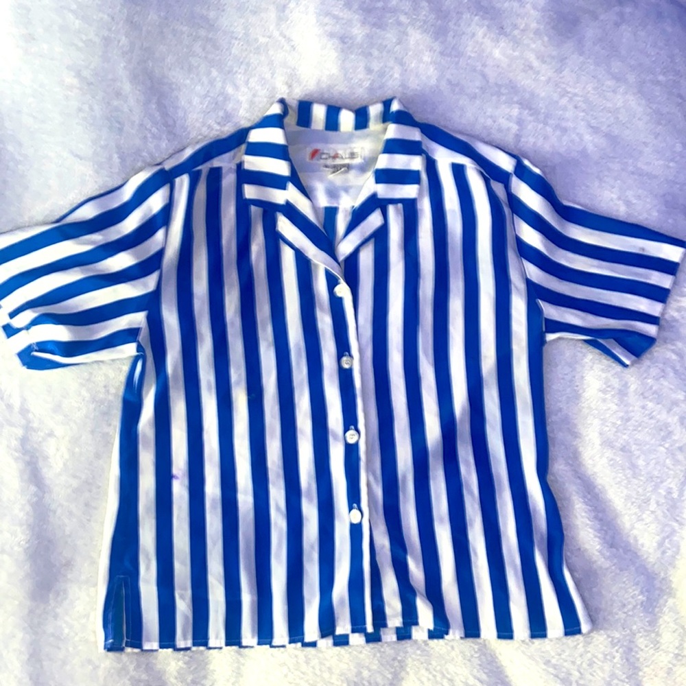 striped blue and white button up. never worn.